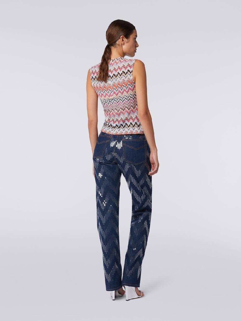 Missoni Canottiera girocollo zig zag con arricciature Shopping Online