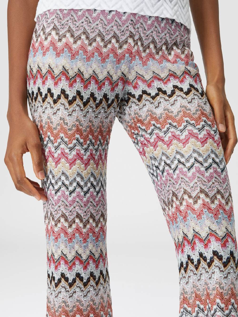 Missoni Pantaloni flare in misto viscosa lamé zig zag Affare Del Giorno