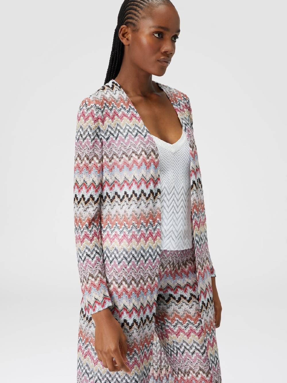 Missoni Cardigan lungo in maglia lamé zig zag Prezzo Ridotto