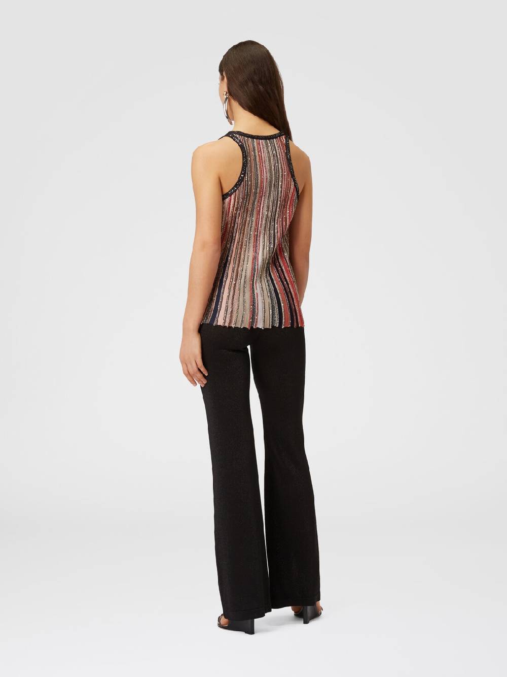 Missoni Canottiera in maglia a righe verticali con paillettes Sottocosto