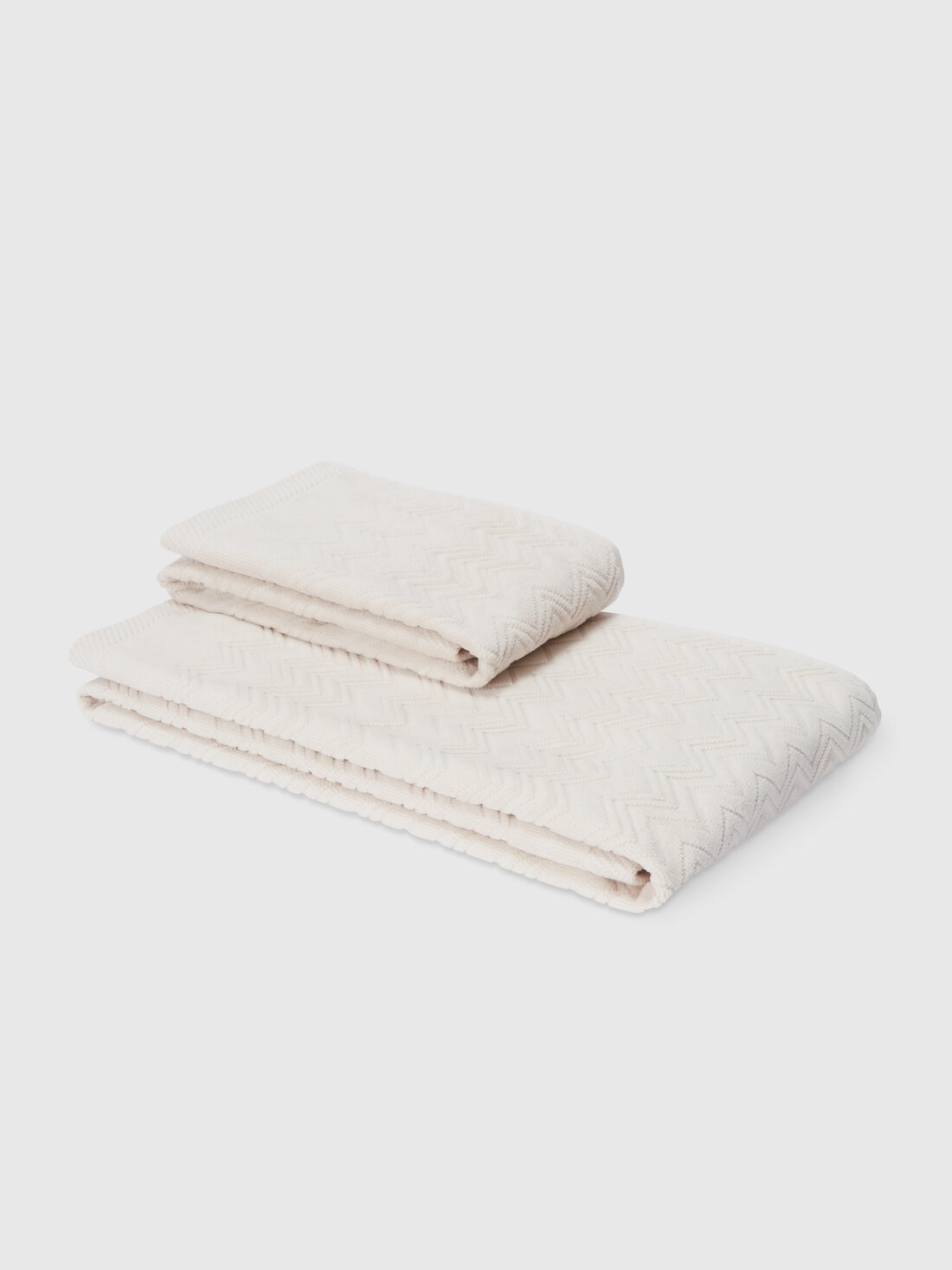 Missoni Set 2 pezzi di asciugamani da bagno Chalk in spugna di cotone zig zag Only for today