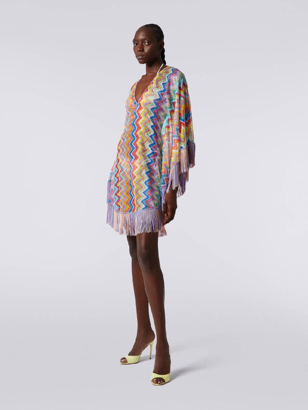 Missoni Caftano copricostume corto stampa zig zag con frange 50% di sconto con spedizione gratuita