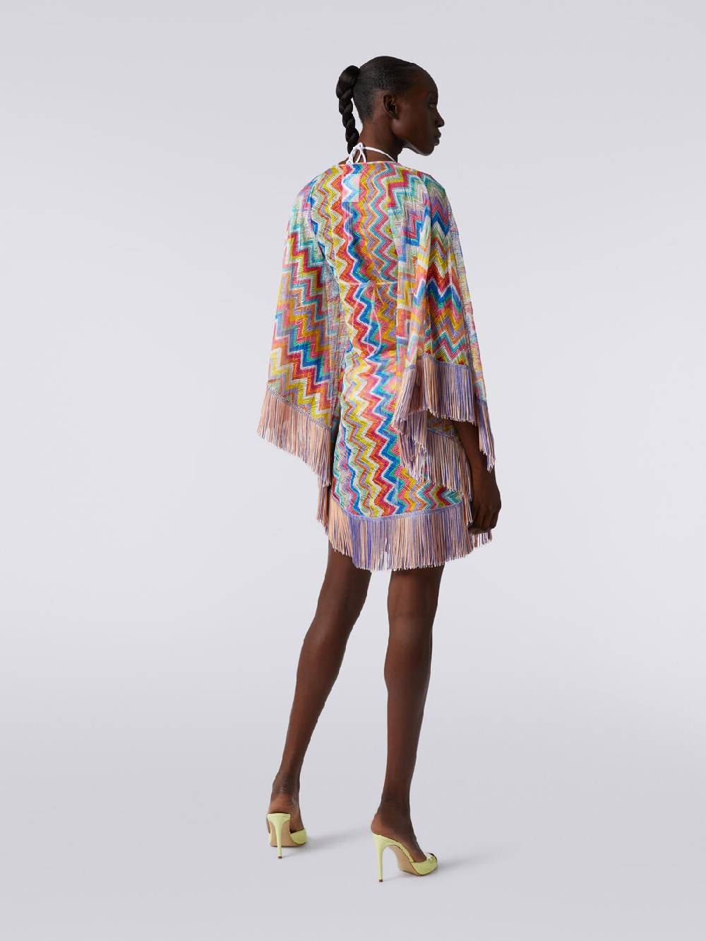 Missoni Caftano copricostume corto stampa zig zag con frange 50% di sconto con spedizione gratuita