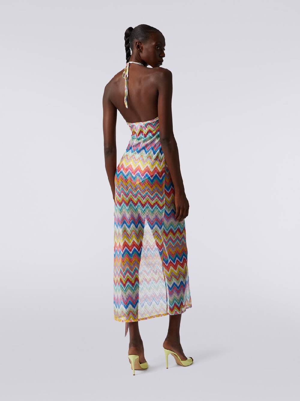 Missoni Abito copricostume lungo stampa zig zag con frange Officina