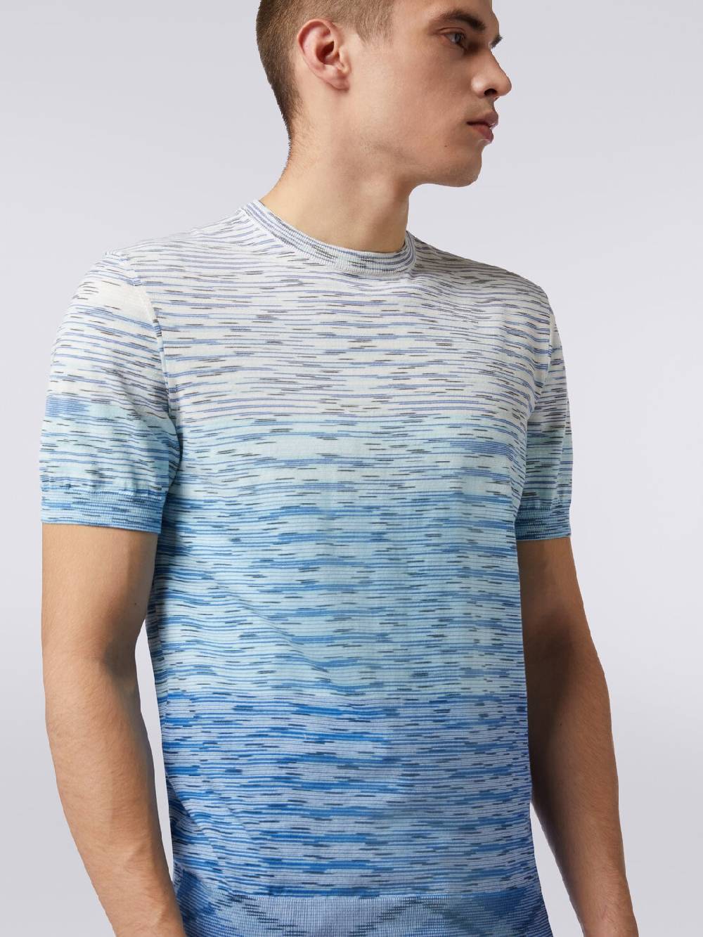 Missoni T-shirt girocollo in cotone fiammato dégradé Black Friday Prezzi
