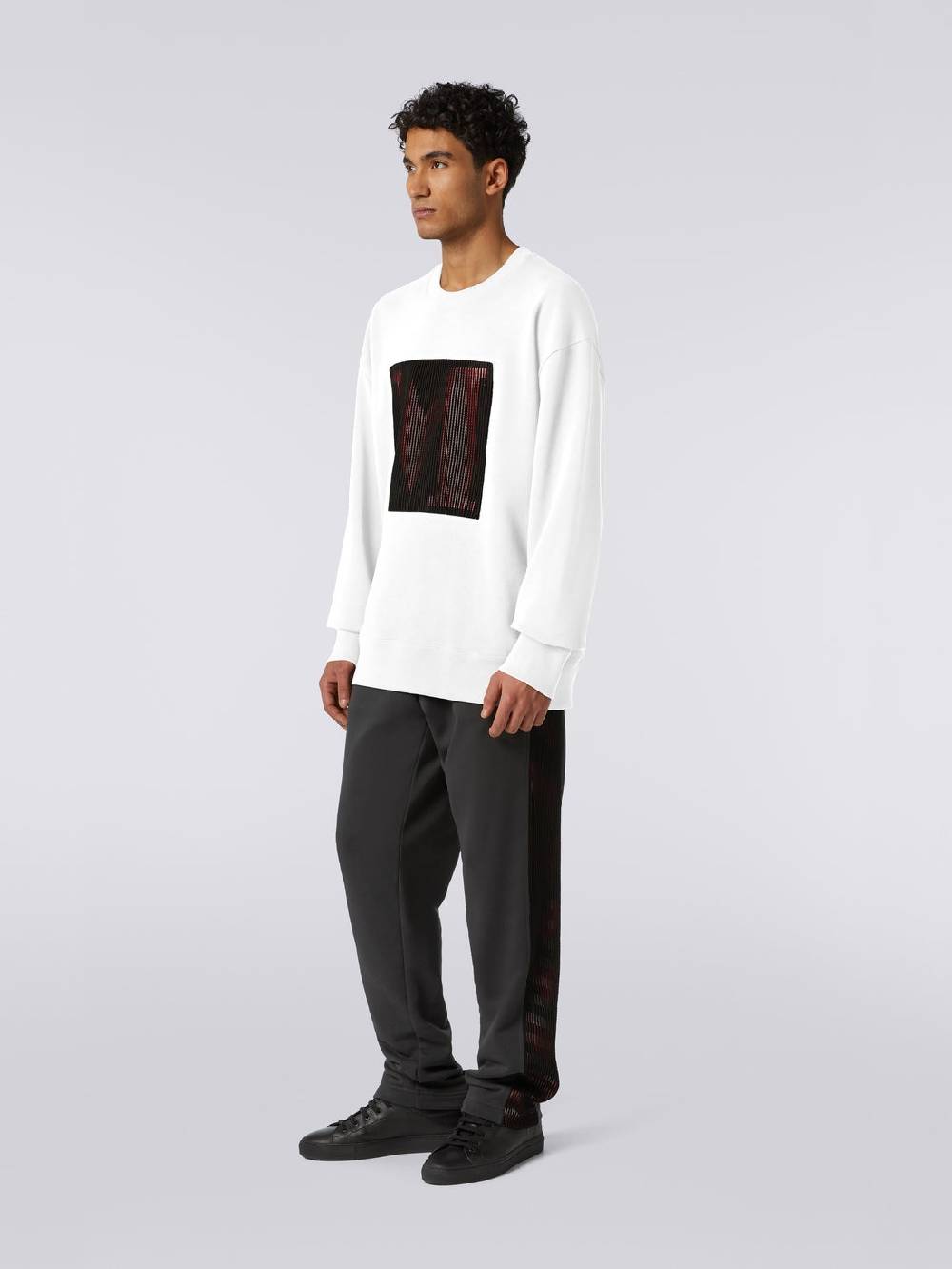 Missoni Felpa girocollo in cotone con macro-logo in collaborazione con Mike Maignan Duty-free