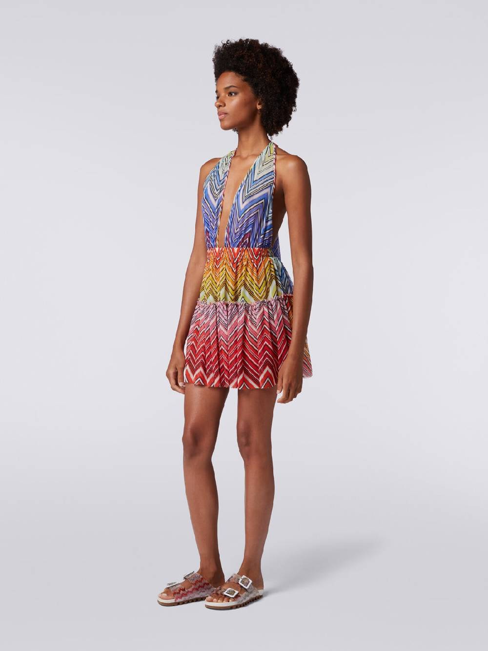 Missoni Copricostume corto in tulle stampa zig zag Sconti questo mese