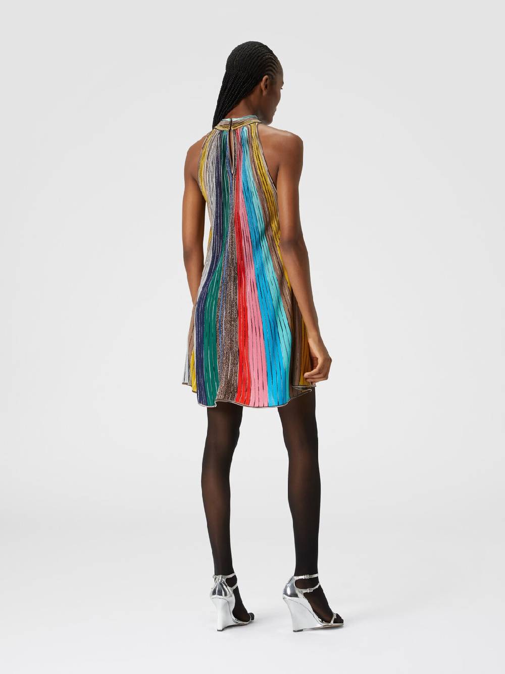 Missoni Mini-abito senza maniche in maglia plissée lamé Italia