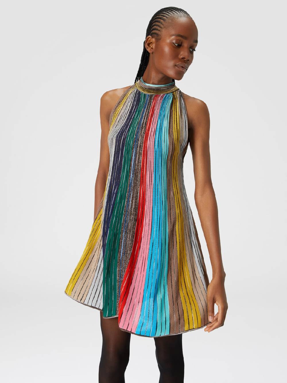 Missoni Mini-abito senza maniche in maglia plissée lamé Italia