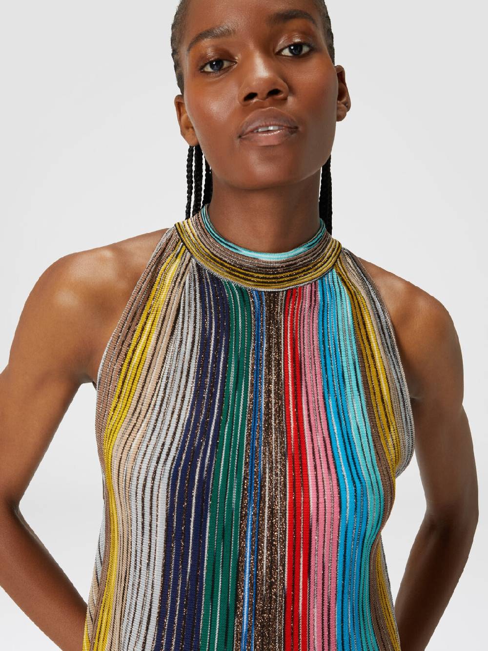 Missoni Mini-abito senza maniche in maglia plissée lamé Italia