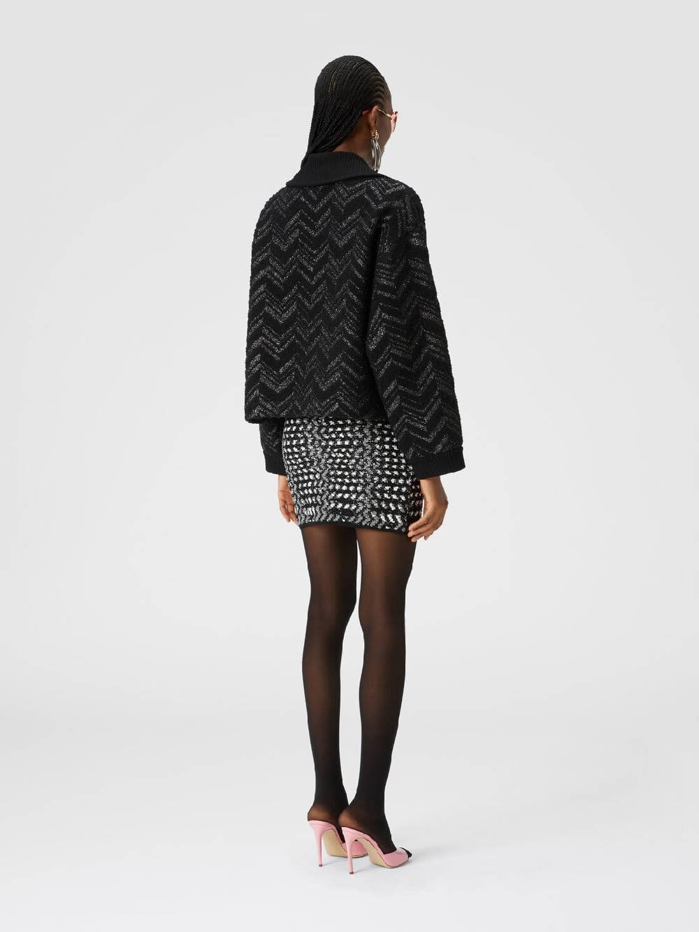 Missoni Giubbotto in maglia bouclé con chevron lamé Nuovo