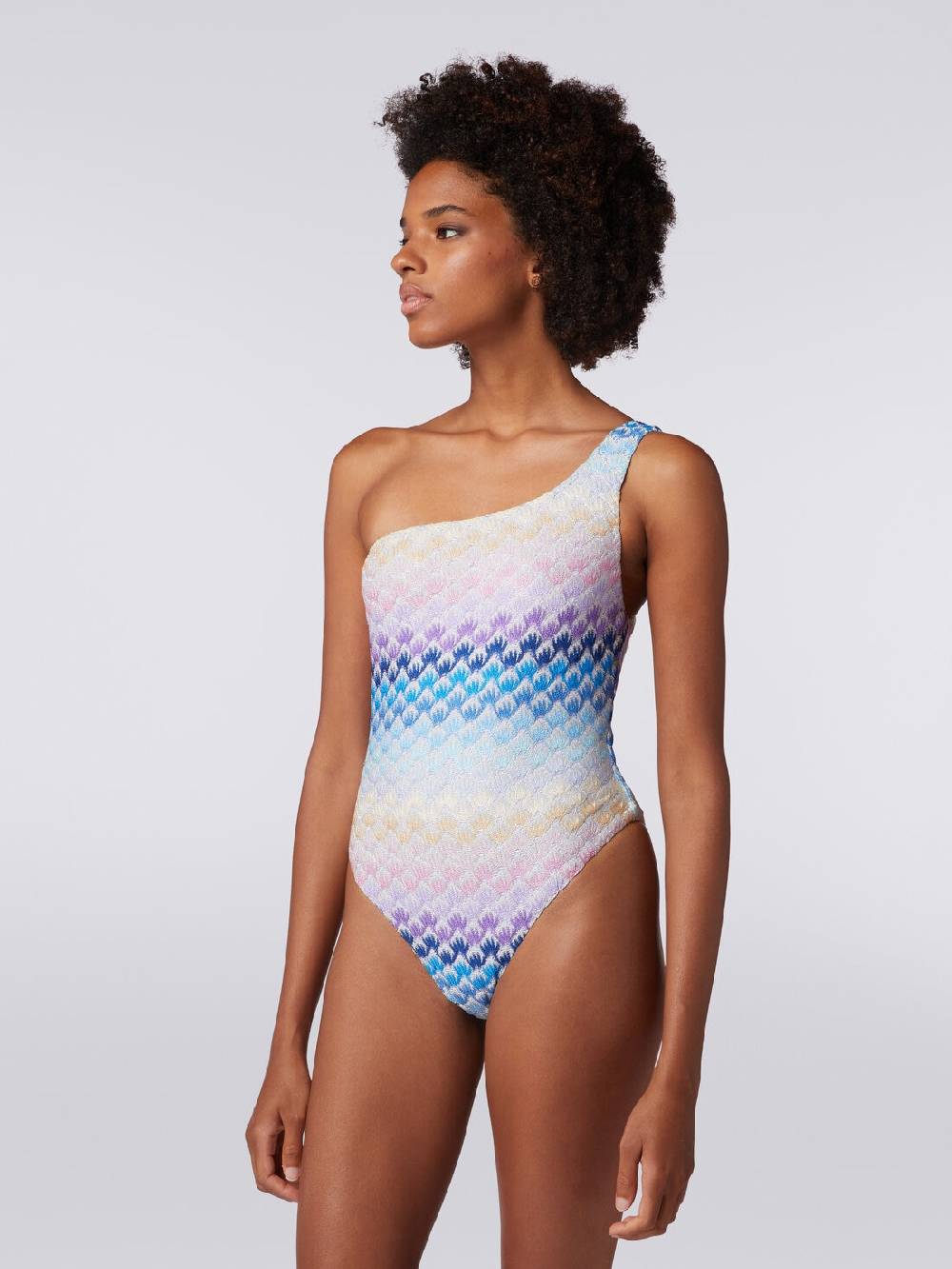 Missoni Costume intero monospalla effetto pizzo con lurex Qualità