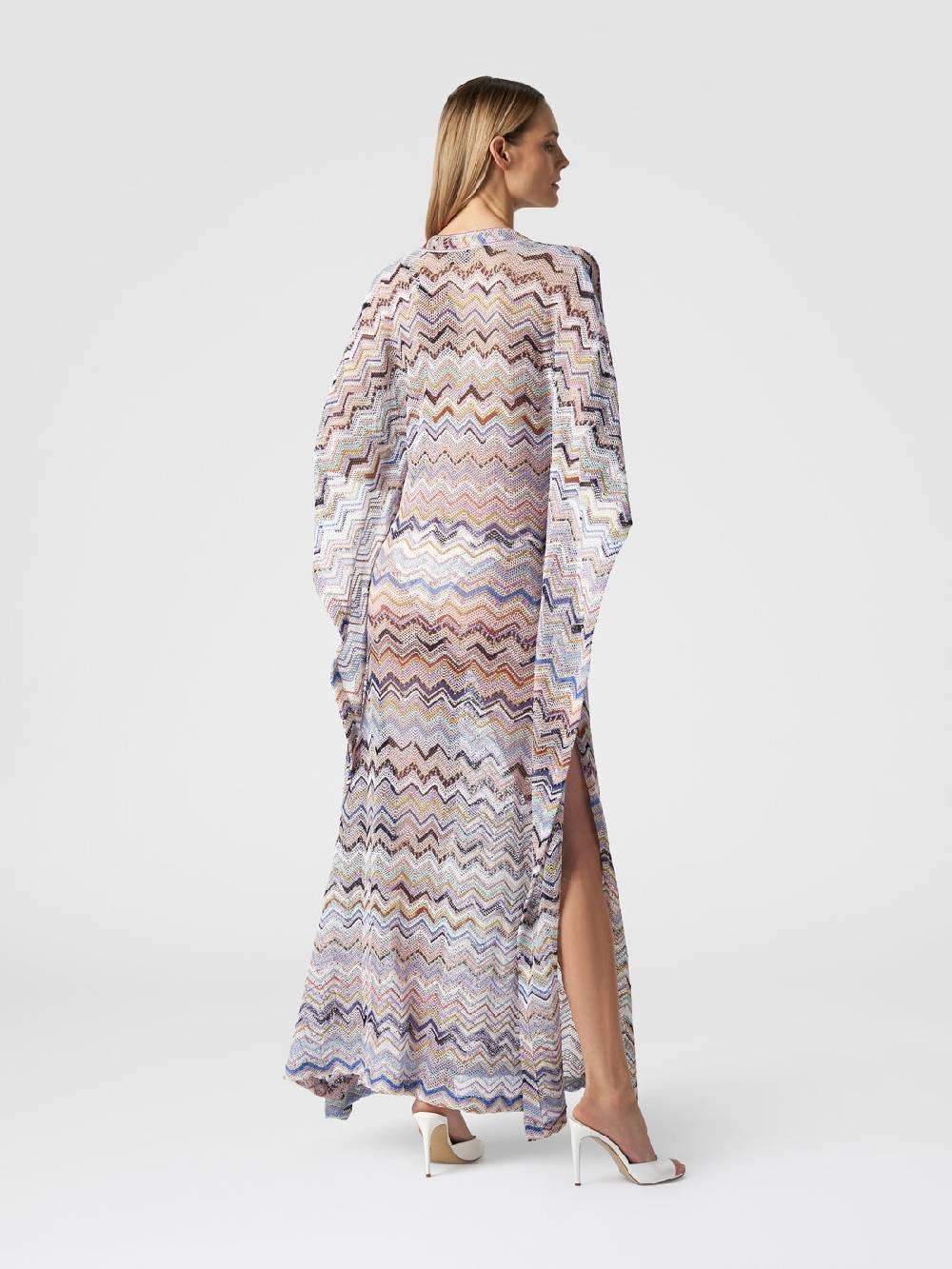 Missoni Caftano copricostume lungo in viscosa zig zag con lurex Promozione