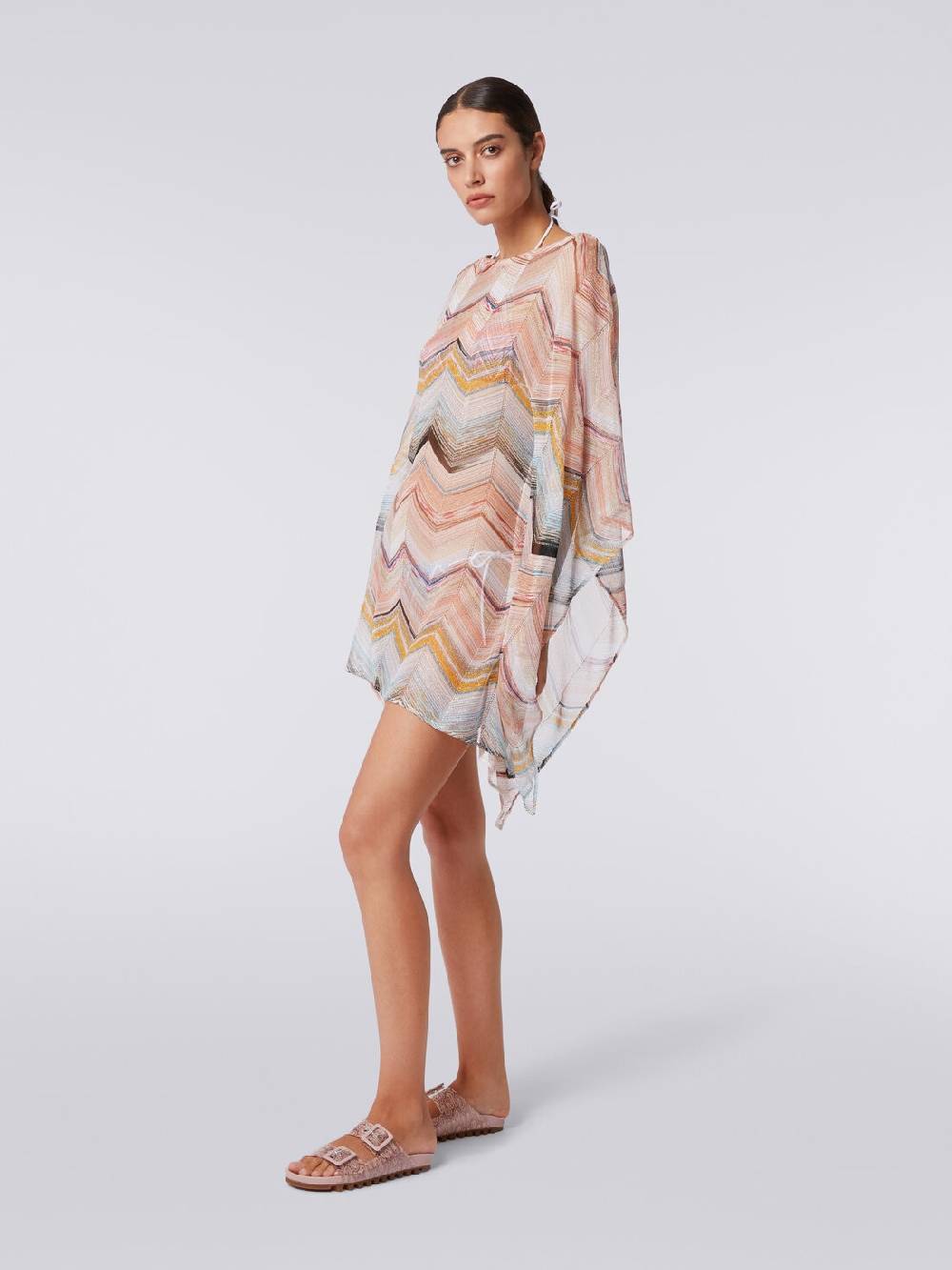 Missoni Caftano copricostume corto in misto viscosa zig zag con lurex Negozi Online