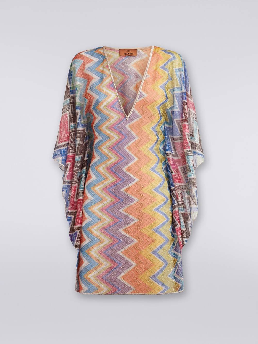 Missoni Caftano copricostume corto zig zag con lurex Consegna Veloce