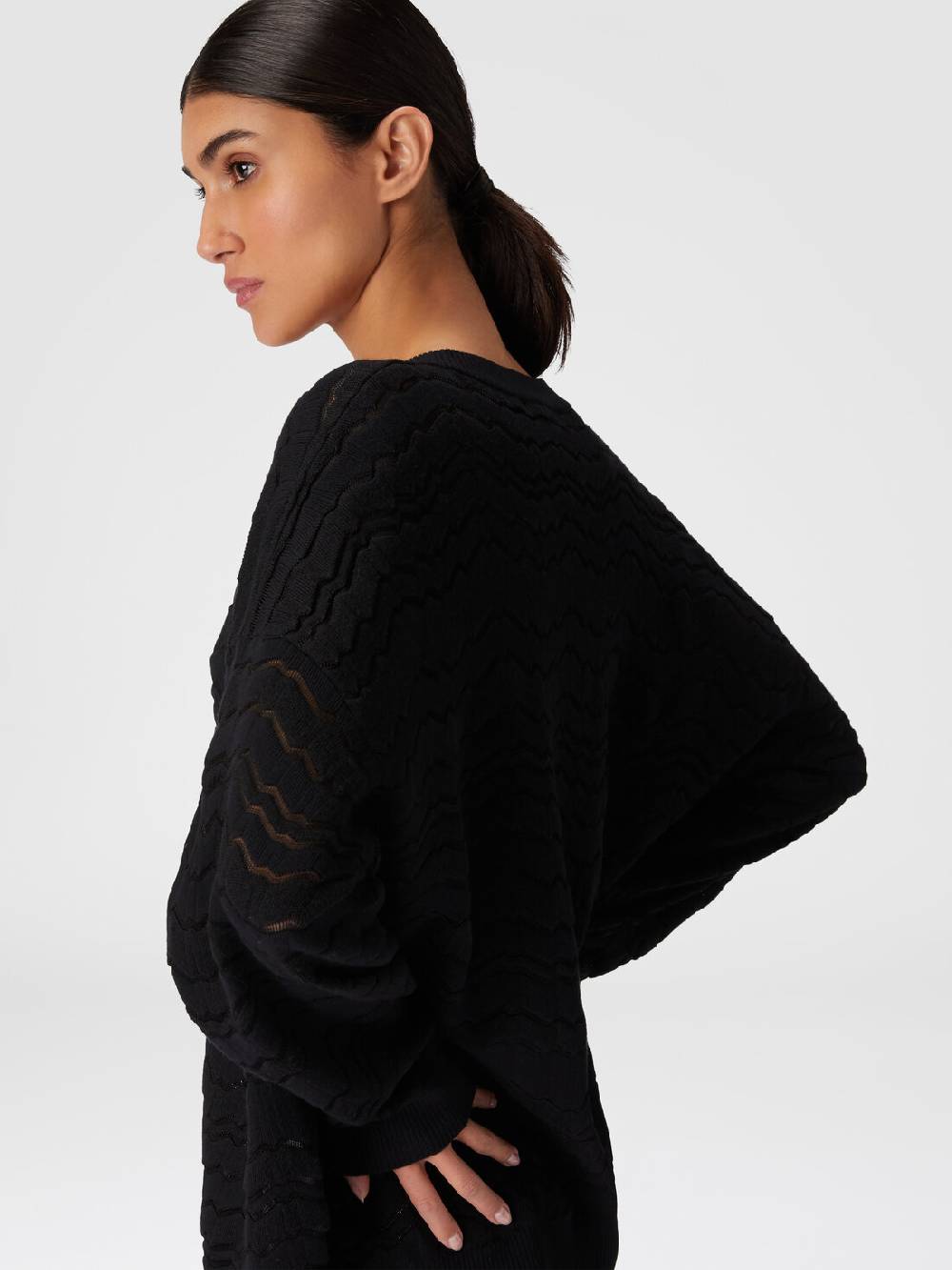 Missoni Pullover con scollatura a V e zig zag tono su tono Shopping Online