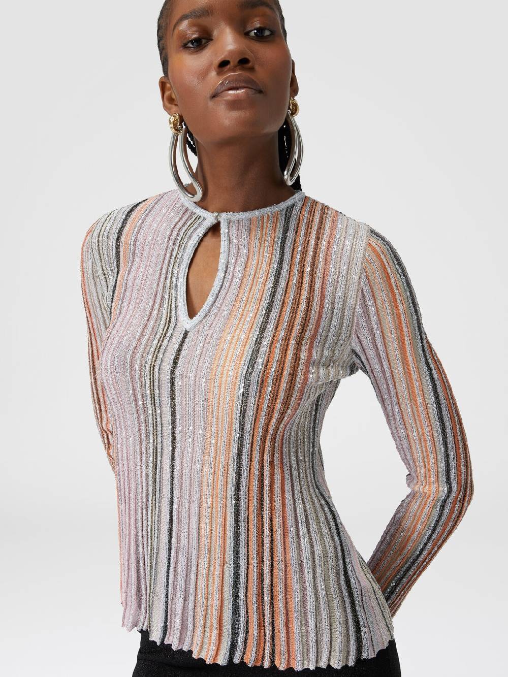 Missoni Maglia a costine parzializzate con paillettes Presa