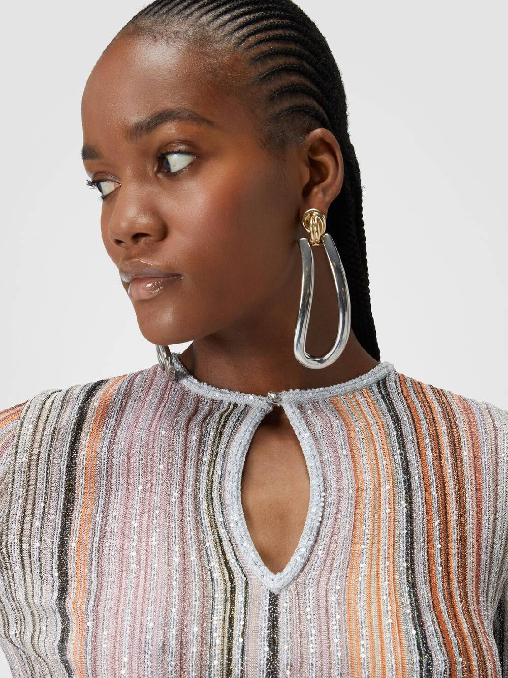 Missoni Maglia a costine parzializzate con paillettes Presa