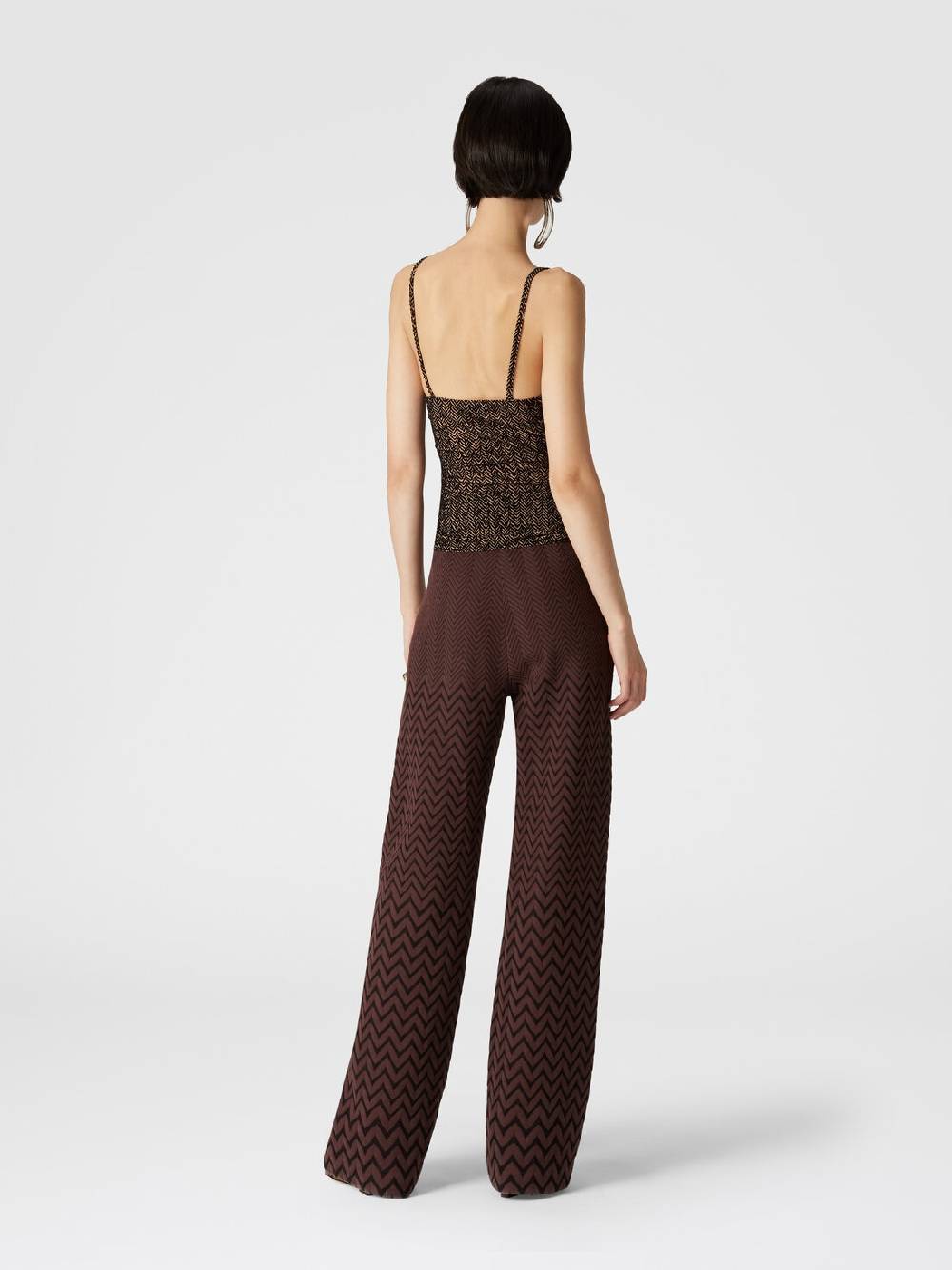 Missoni Pantaloni classici in cotone e viscosa zig zag Sconto