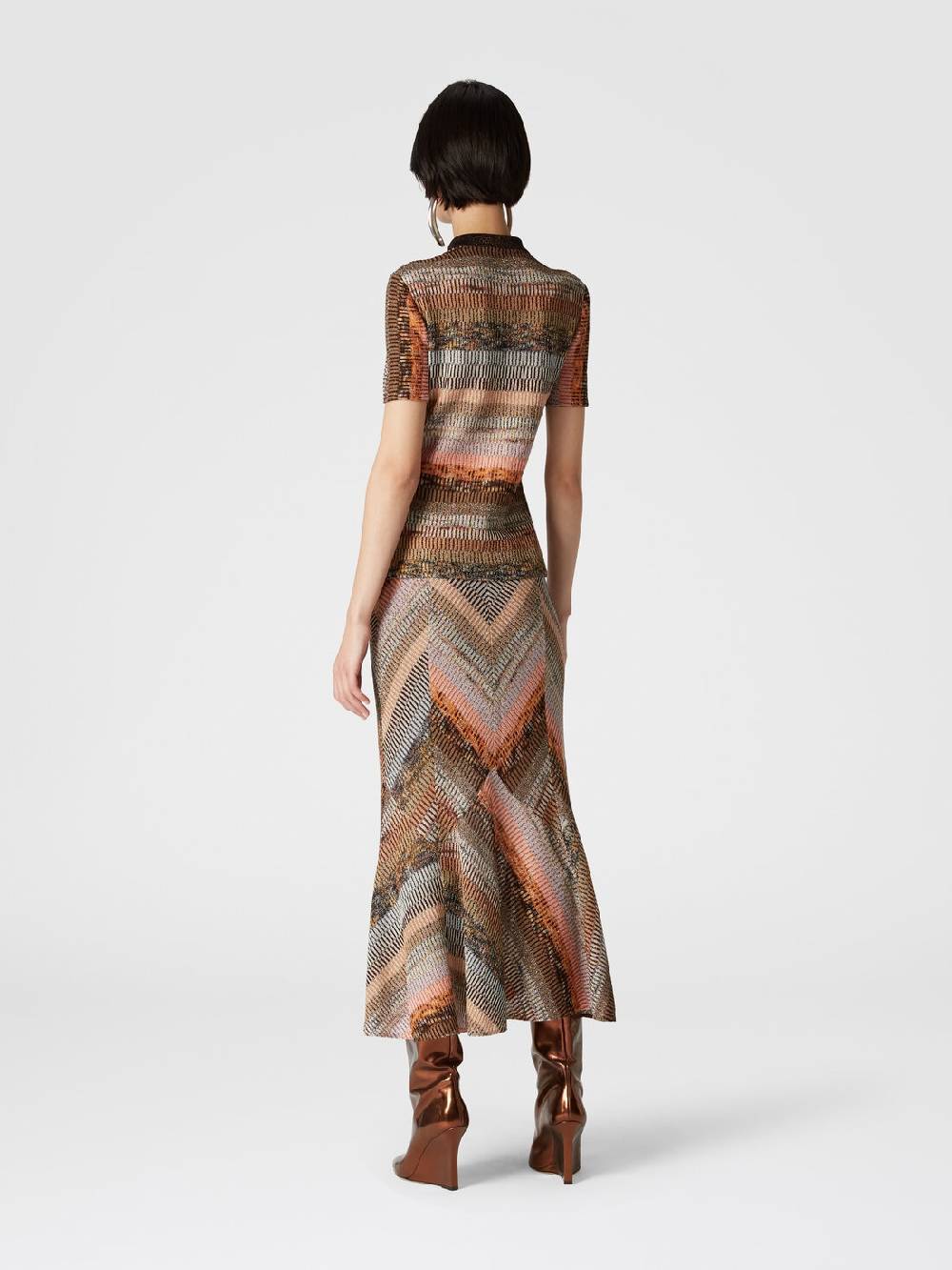 Missoni Gonna midi svasata lamé effetto patchwork Vendita Economica