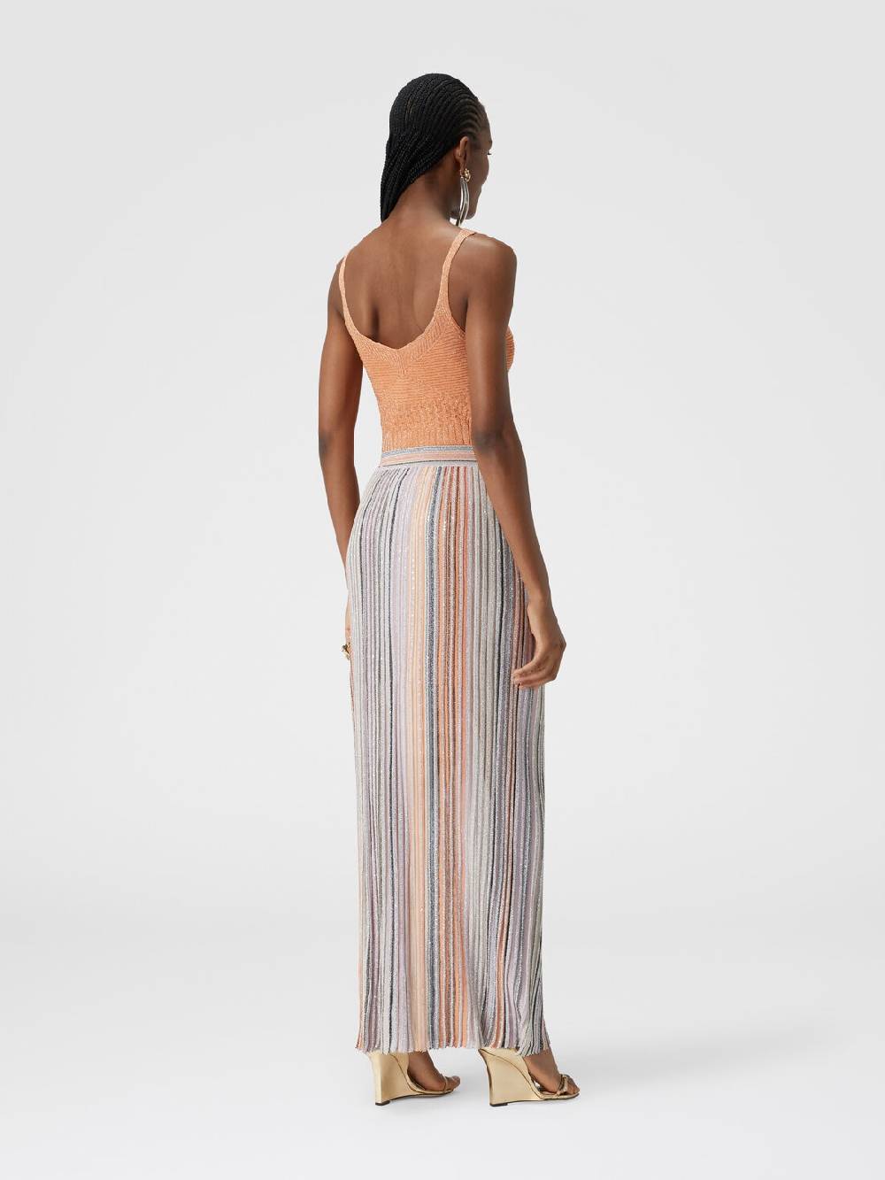 Missoni Gonna lunga parzializzata a costine con paillettes Negozio