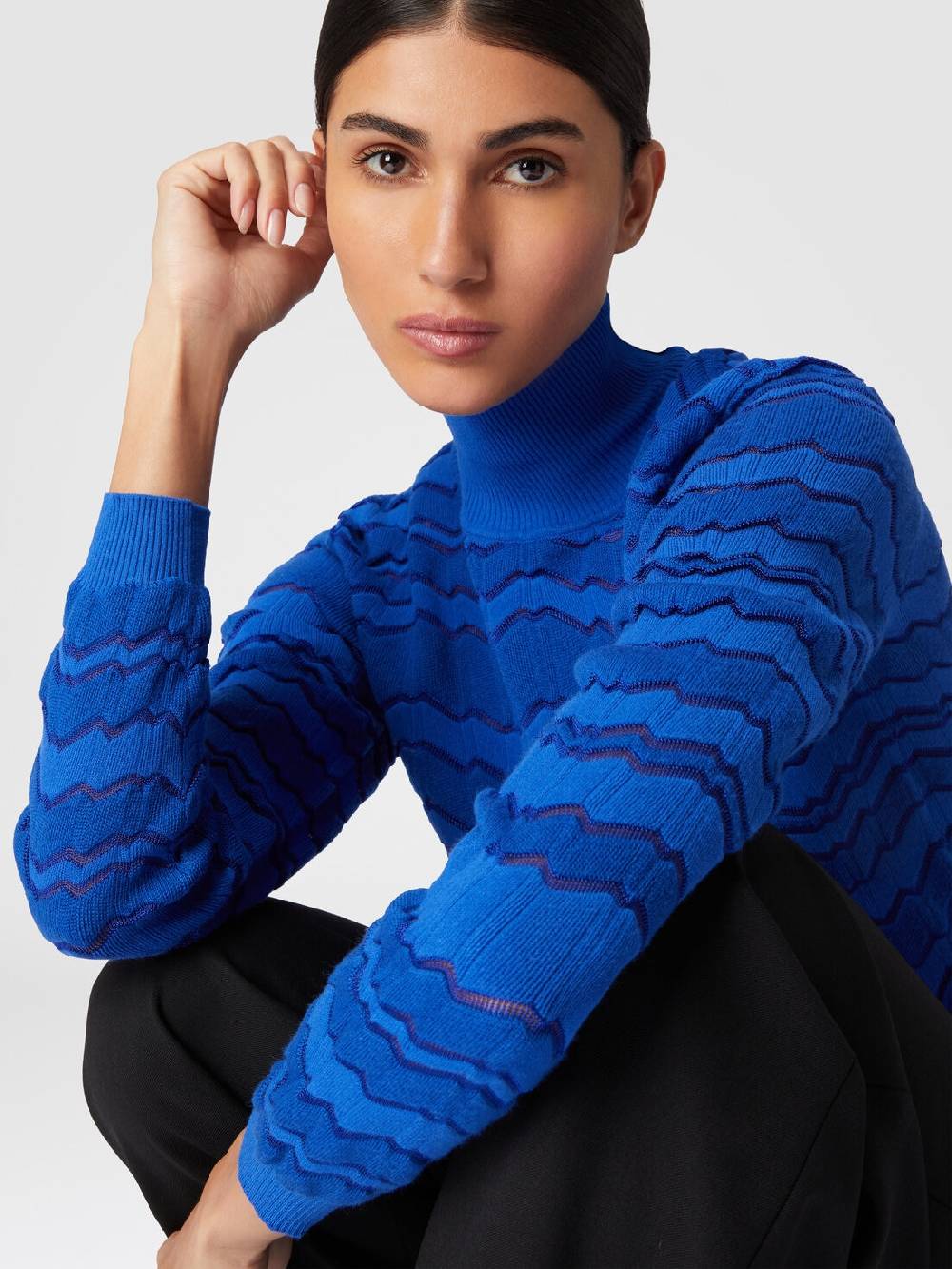 Missoni Lupetto in viscosa e lana con zig zag tono su tono Moda
