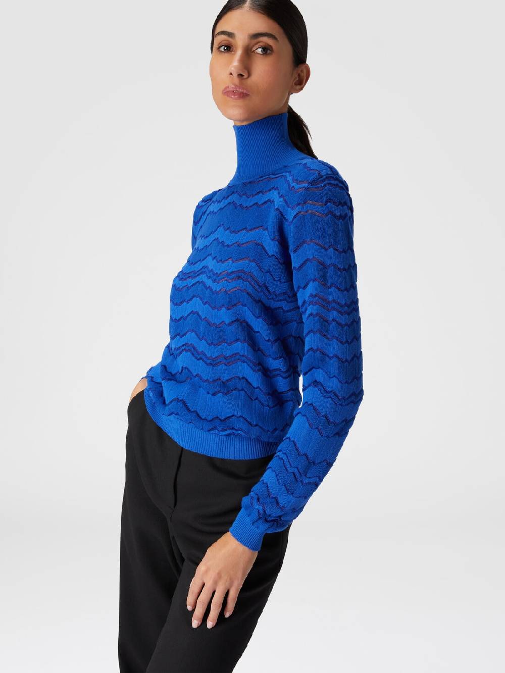 Missoni Lupetto in viscosa e lana con zig zag tono su tono Moda