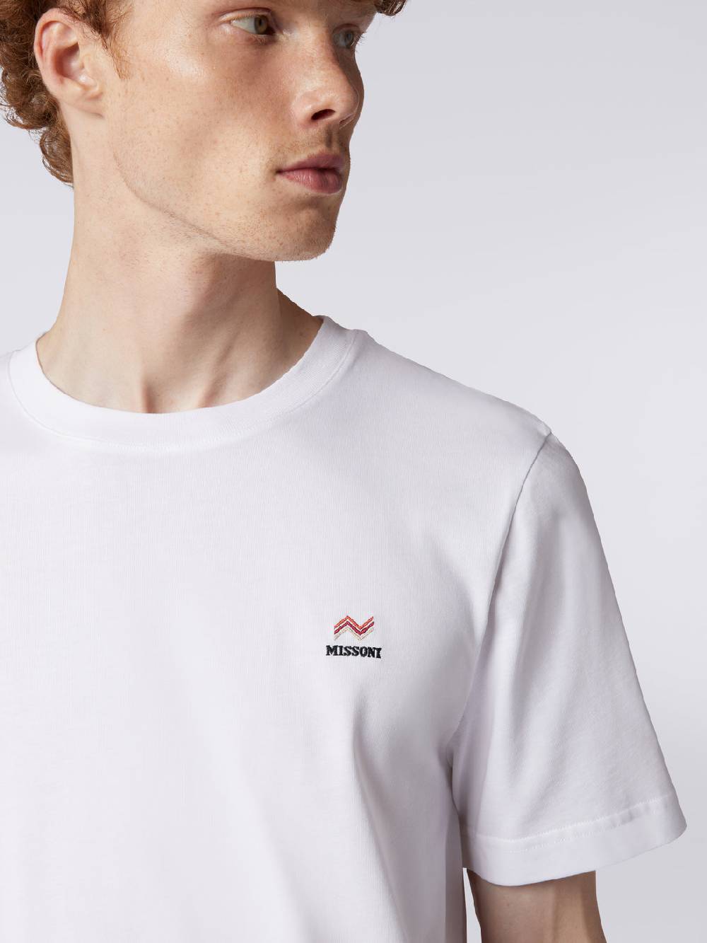 Missoni T-shirt girocollo in cotone con ricamo e logo Comprare a buon mercato