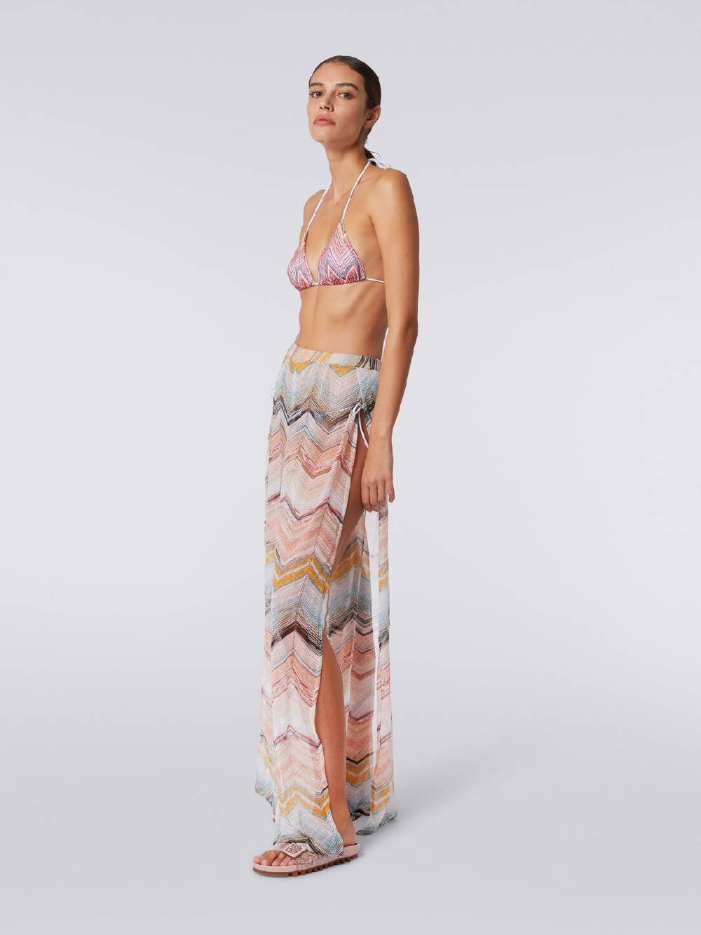 Missoni Pantaloni copricostume in misto viscosa zig zag con lurex Offerta esclusiva