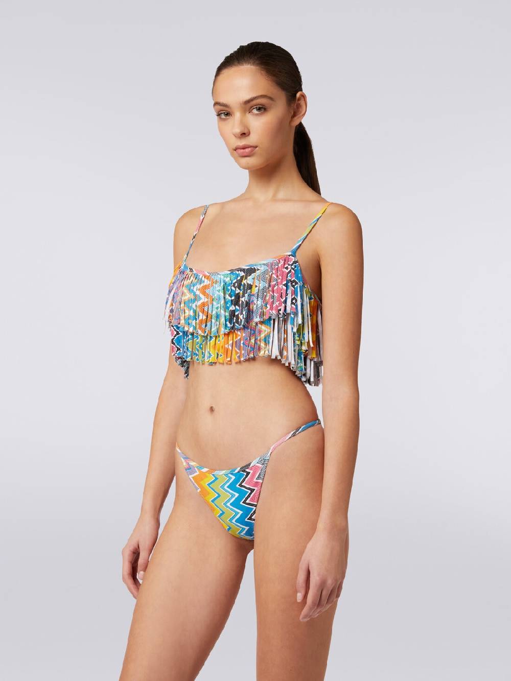 Missoni Bikini in tessuto stretch stampato con top frange Offerta San Valentino