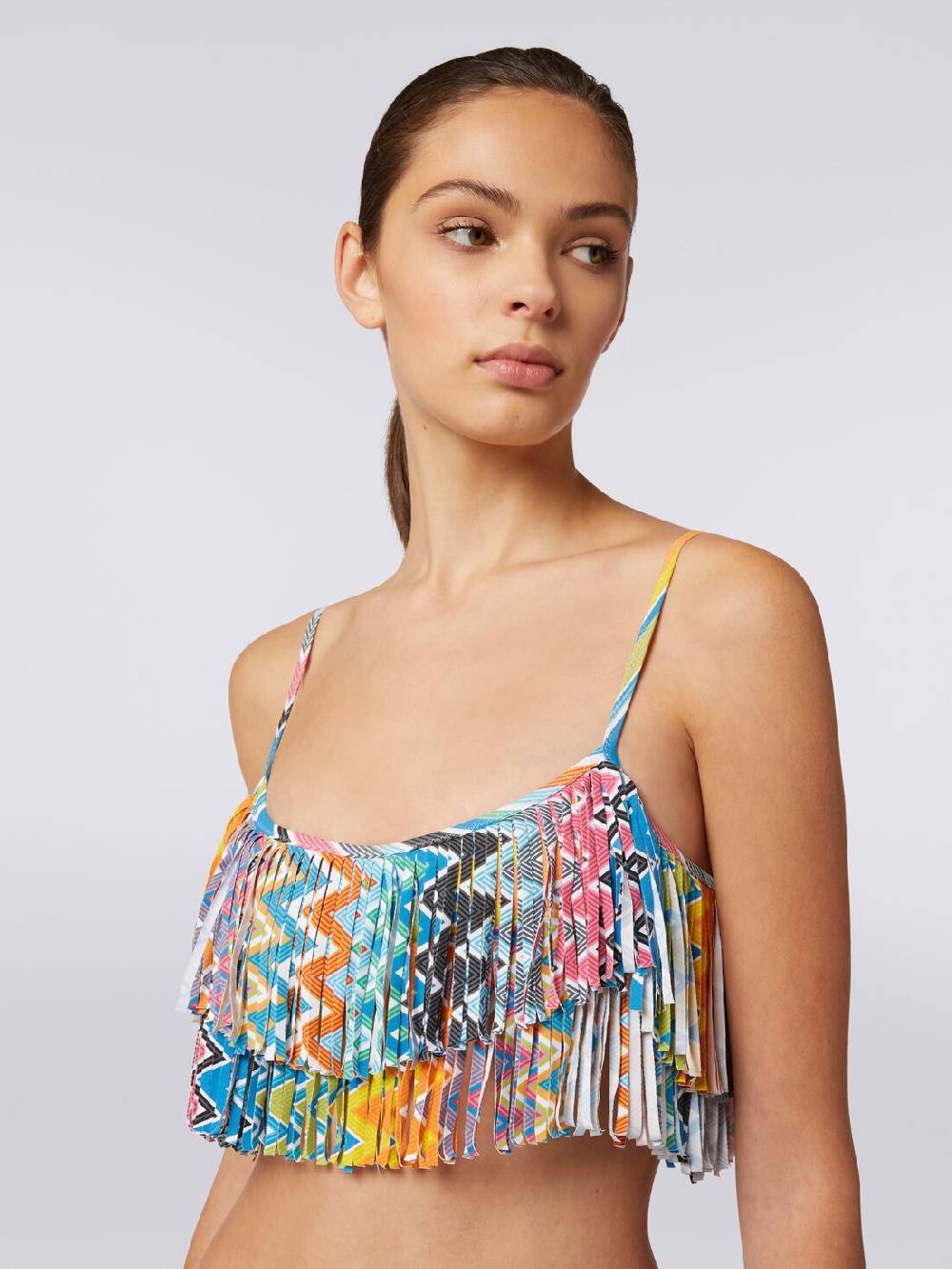 Missoni Bikini in tessuto stretch stampato con top frange Offerta San Valentino