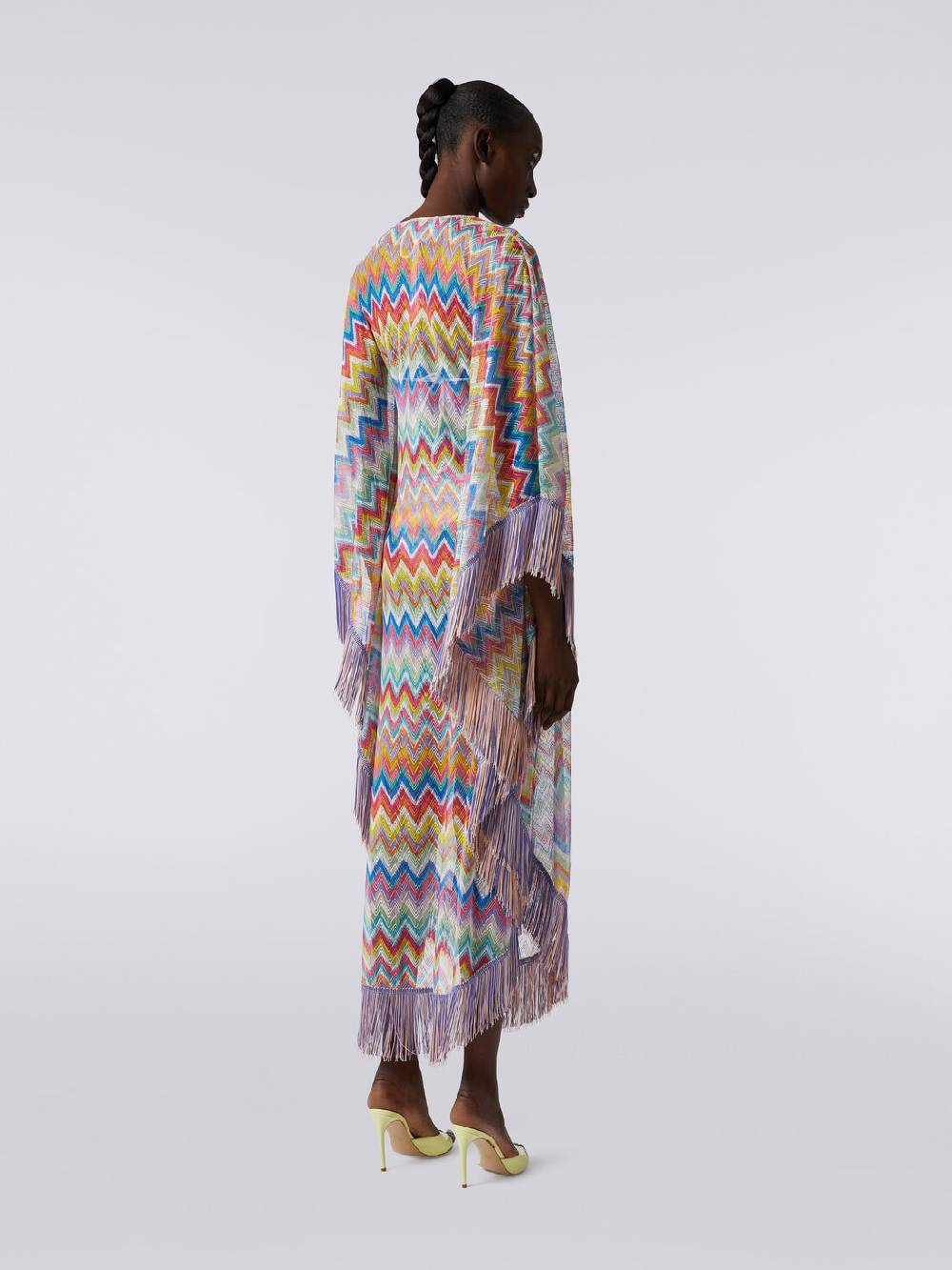 Missoni Caftano copricostume lungo stampa zig zag con frange Latest fashion