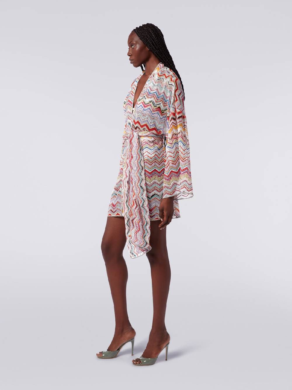 Missoni Copricostume a vestaglia in crochet zig zag con lurex Offerta temporanea