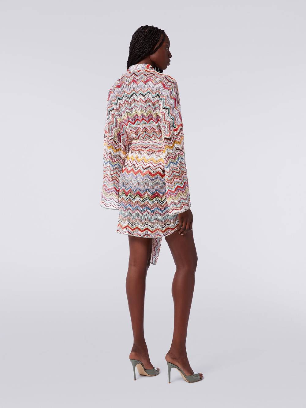 Missoni Copricostume a vestaglia in crochet zig zag con lurex Offerta temporanea