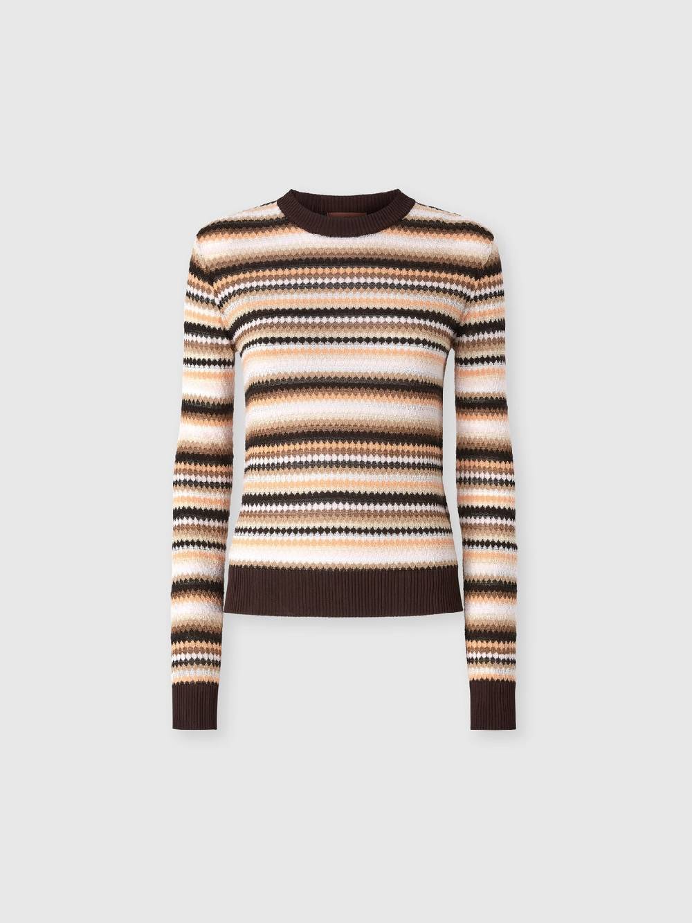 Missoni Pullover girocollo in lana e viscosa a righe Offerte stagionali