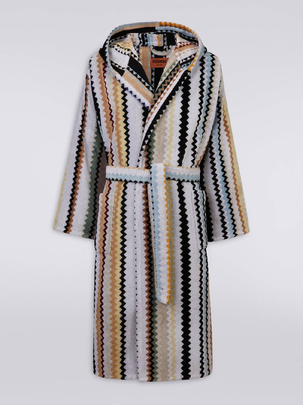 Missoni Accappatoio lungo con cappuccio Curt in spugna di cotone chevron Comprane uno, ottenene uno gratis