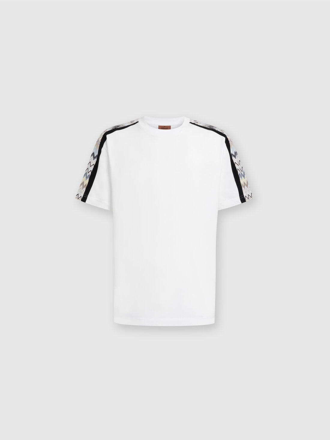 Missoni T-shirt in jersey di cotone con inserti zig zag Offerte speciali