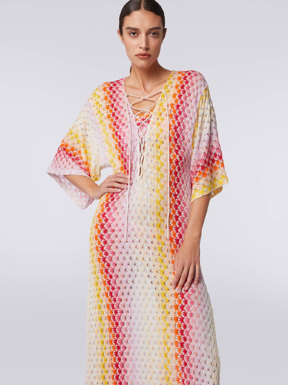 Missoni Caftano copricostume lungo effetto pizzo dégradé con lurex Super Saving Price