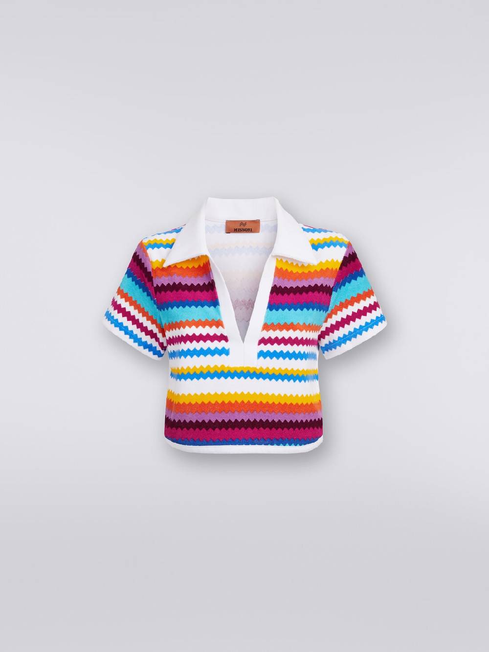 Missoni Crop top modello polo in spugna zig zag Offerta settimanale