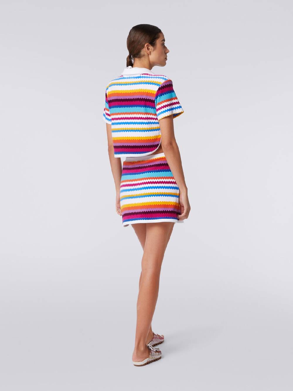 Missoni Crop top modello polo in spugna zig zag Offerta settimanale