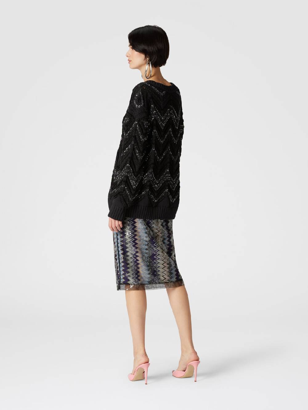 Missoni Pullover oversize con motivo zig zag e paillettes Ultimo giorno