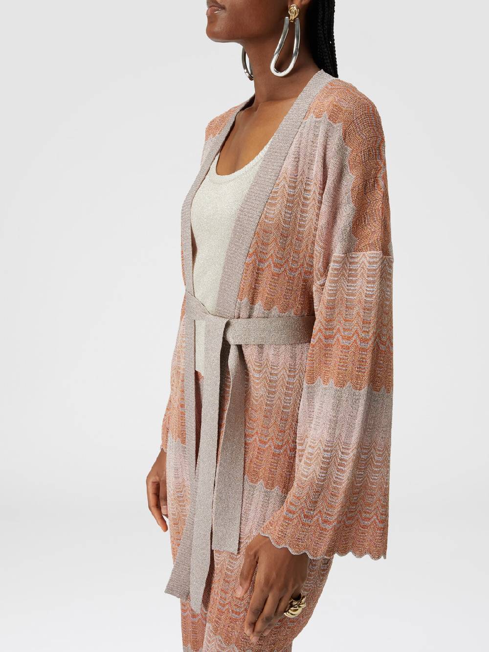 Missoni Cardigan con motivo greca zig zag e cintura Promozione temporanea