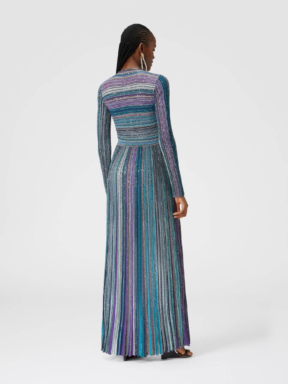Missoni Abito lungo in maglia plissée lamé Fino al 60% di sconto