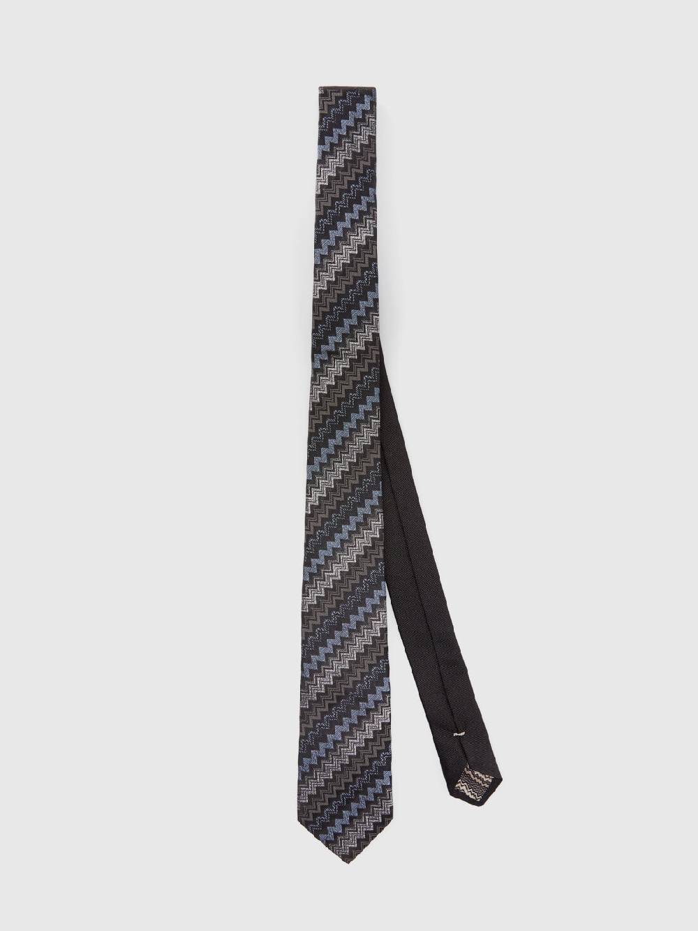 Missoni Cravatta in seta con motivo zig zag Sostegno trimestrale