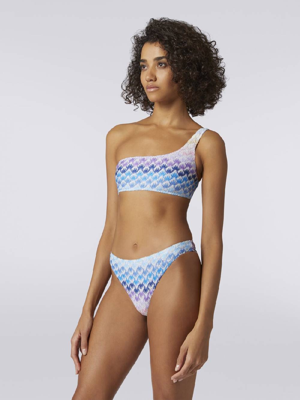 Missoni Bikini monospalla effetto pizzo dégradé con lurex 50% di sconto con spedizione gratuita