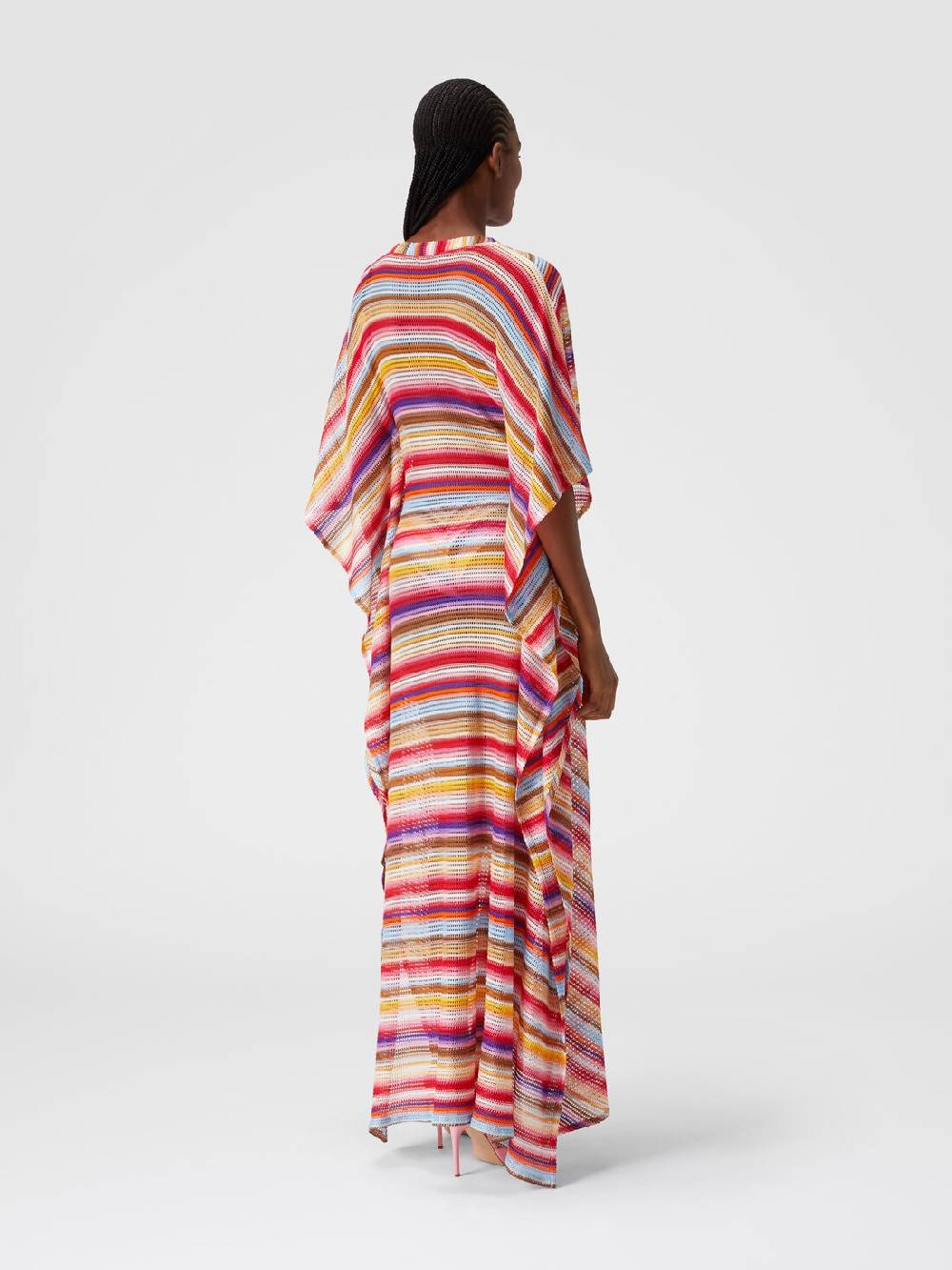 Missoni Caftano copricostume lungo in crochet rigato Trasporto libero internazionale