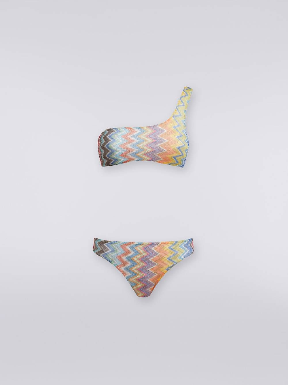 Missoni Bikini monospalla in viscosa zig zag con lurex Officina