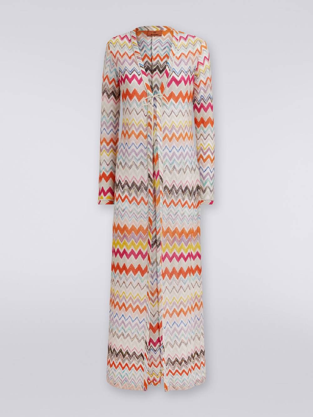 Missoni Cardigan copricostume lungo con motivo zig zag e lurex Esporta salva