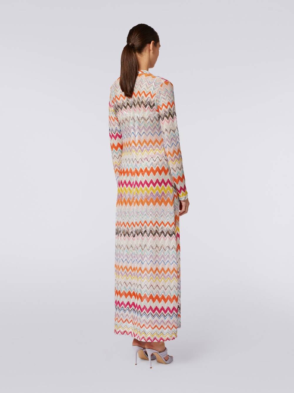 Missoni Cardigan copricostume lungo con motivo zig zag e lurex Esporta salva