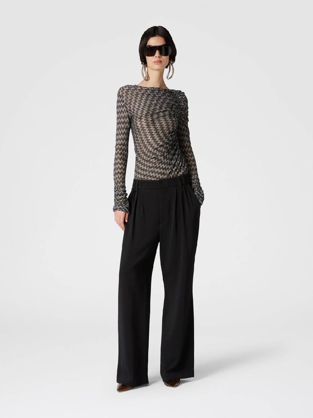 Missoni Pantaloni classici in viscosa con inserto chevron 50% di sconto per tempo limitato
